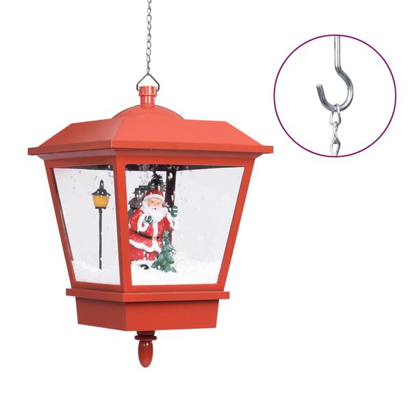 vidaXL Lámpara colgante de Navidad con LED y Santa Rojo 27x27x45 cm