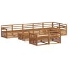 vidaXL Conjunto de sof&aacute;s de exterior 9 pcs Natural