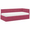vidaXL Estructura de Cama Esquina con Colch&oacute;n 2 pcs Verde Terciopelo