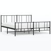 vidaXL Estructura cama sin colch&oacute;n con estribo metal negro 200x200 cm