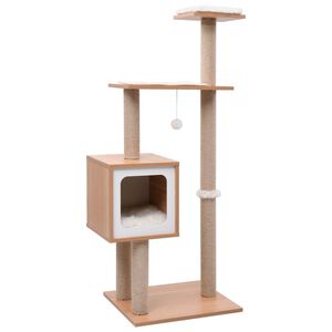 vidaXL Rascador para gatos con alfombra rascadora de sisal 123 cm