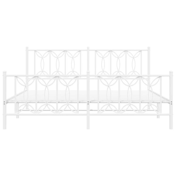 vidaXL Estructura cama sin colch&oacute;n con estribo metal blanco 183x213 cm