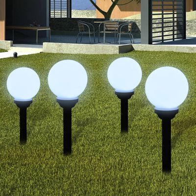vidaXL Lámparas de camino de jardín 4 uds LED 15 cm con pincho