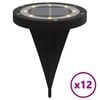 vidaXL Luces solares suelo jard&iacute;n con pico tierra blanco c&aacute;lido 12 uds