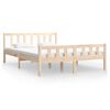 vidaXL Estructura de cama doble peque&ntilde;a sin colch&oacute;n madera maciza