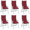 vidaXL Cojines de silla con respaldo alto 6 uds tela Oxford rojo tinto