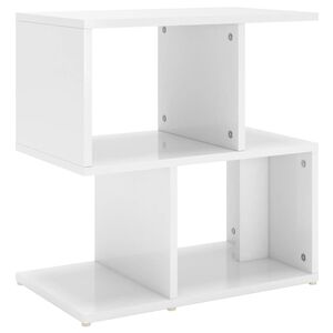 vidaXL Mesita de noche madera contrachapada blanco brillo 50x30x51,5cm