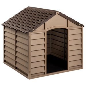 vidaXL Caseta para perros polipropileno marr&oacute;n 86x84x82 cm