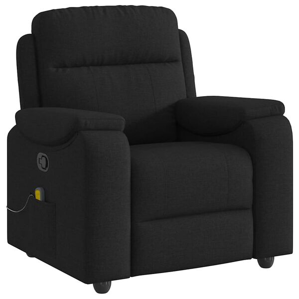 vidaXL Sill&oacute;n reclinable de masaje de tela negro