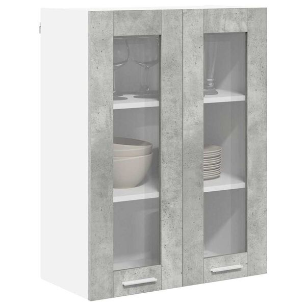 vidaXL Mueble colgante con puerta Gris Concreto 60 x 31 x 80 cm