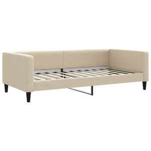 vidaXL Sof&aacute; cama sin colch&oacute;n tela crema 100x200 cm