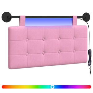 vidaXL Cabecero colgante Con luz LED Rosa Tela