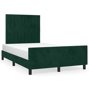 vidaXL Estructura cama sin colch&oacute;n terciopelo verde oscuro 120x200 cm
