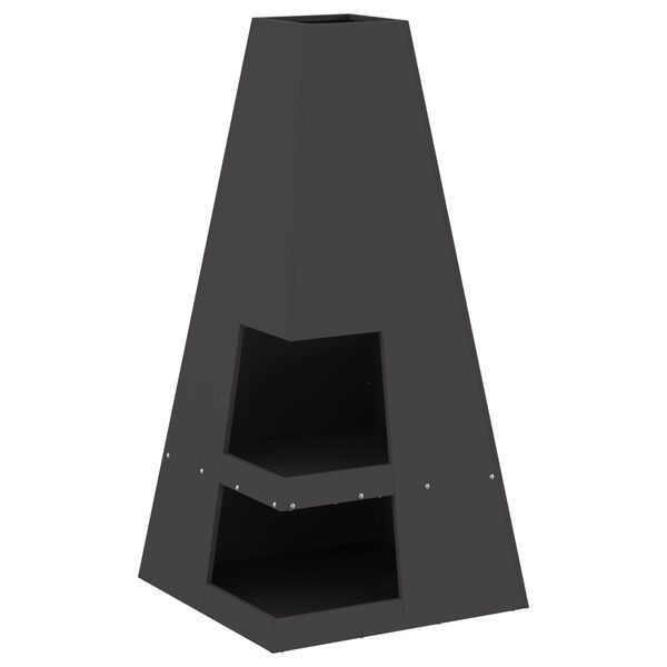 vidaXL Hoguera Negro 50 x 50 x 100 cm Acero