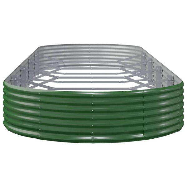 vidaXL Jardinera arriate acero galvanizado verde 450x140x36 cm