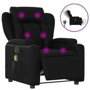 vidaXL Sill&oacute;n de masaje reclinable el&eacute;ctrico cuero sint&eacute;tico negro