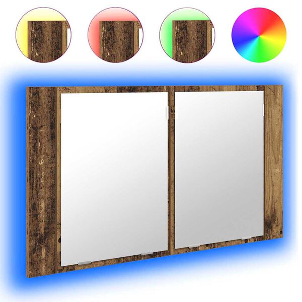 vidaXL Armario con espejo de ba&ntilde;o Madera Vieja 80 x 12 x 45 cm