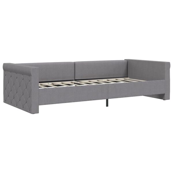 vidaXL Sof&aacute; cama USB de tela gris claro 90x200 cm