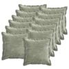 vidaXL Funda de almohada 12 uds. HOUTEN Verde 40 x 40 cm Tela Chenille
