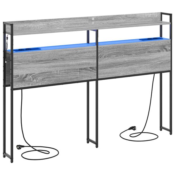 vidaXL Cabecero con almacenamiento con estante Gris sonoma 160 cm