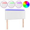 vidaXL Cabecero con LED cuero sint&eacute;tico blanco 100x5x78/88 cm