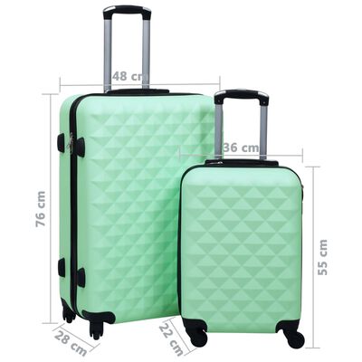 vidaXL Juego de maletas rígidas con ruedas 2 piezas ABS verde menta