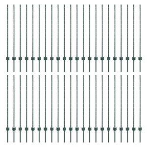 vidaXL Poste de cerca empotrado 44 uds. Verde 160 cm