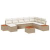 vidaXL Conjunto de sof&aacute;s de jard&iacute;n 9 uds. Beige Polirat&aacute;n