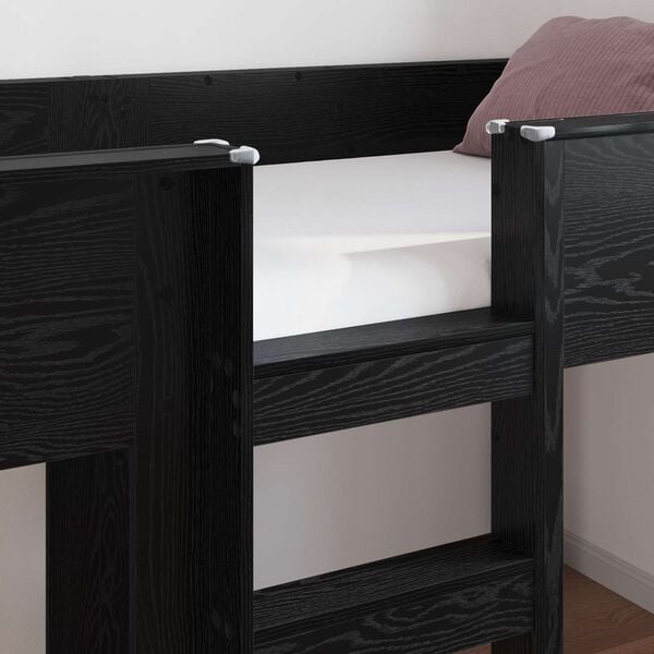 vidaXL Cama Litera para Ni&ntilde;os con colch&oacute;n Roble Negro 100 x 200 cm