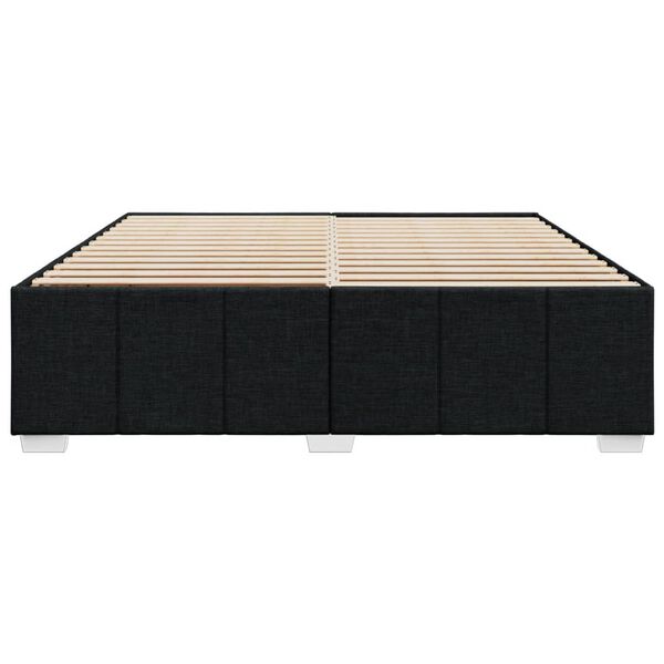 vidaXL Cama sin colch&oacute;n tela negro 200x200 cm