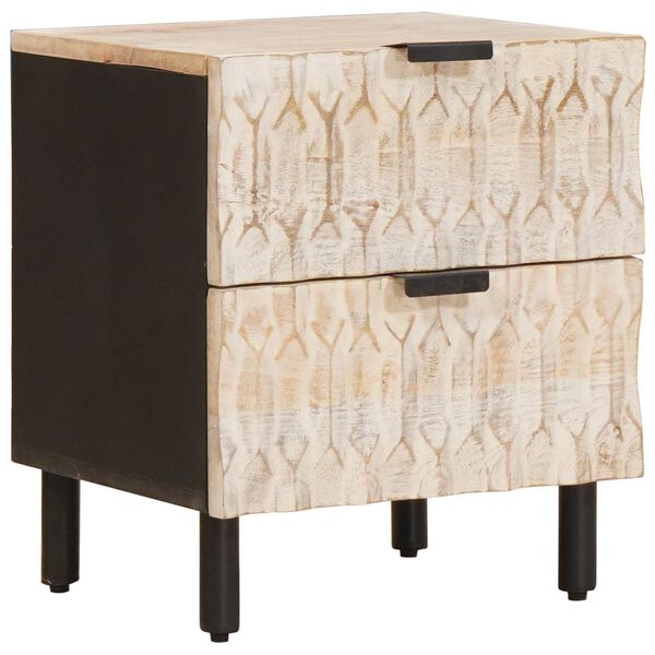 vidaXL Armario de Noche 2 pcs 40 x 33 x 46 cm Madera de mango maciza