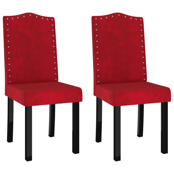 vidaXL Sillas de comedor 2 unidades terciopelo rojo vino tinto
