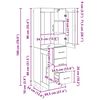 vidaXL Aparador alto con caj&oacute;n Madera vieja 69,5 x 34 x 180 cm