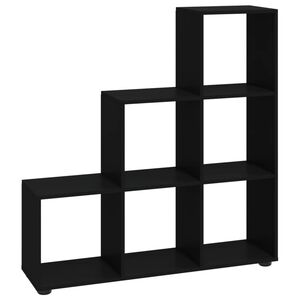 vidaXL Estanter&iacute;a forma de escalera madera contrachapada negro