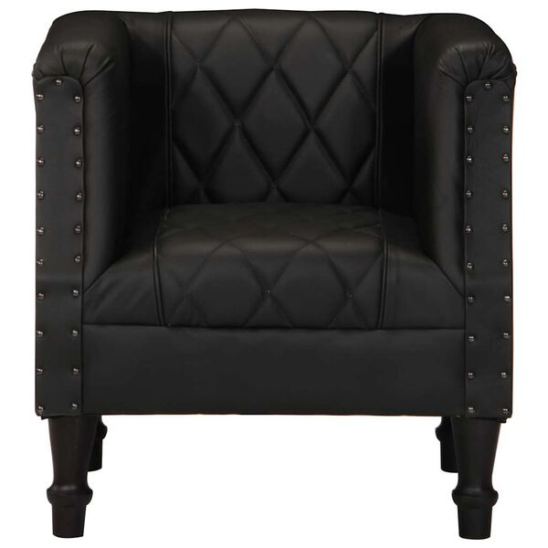 vidaXL Sill&oacute;n de cuero de cabra aut&eacute;ntico negro
