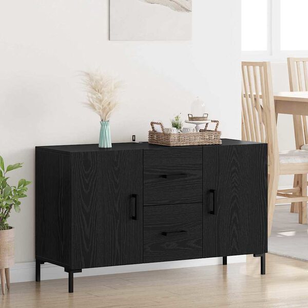 vidaXL Vitrina Roble Negro 100 x 36 x 60 cm Madera contrachapada