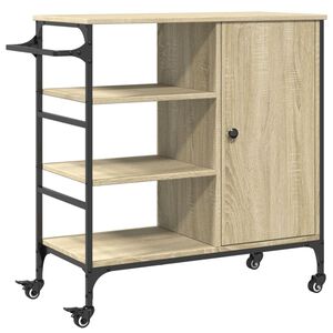 vidaXL Carrito de cocina madera ingenier&iacute;a Sonoma 87,5x38,5x84,5 cm