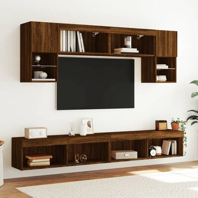 vidaXL Mueble para TV con luces LED roble marrón 100x30x30 cm
