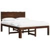 vidaXL Cama doble con cabecero ROSTOCK Marr&oacute;n Oscuro 140 x 190 cm