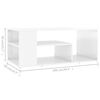 vidaXL Mesa de centro madera contrachapada blanco brillo 100x50x40 cm