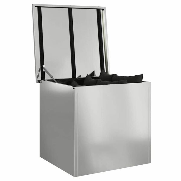 vidaXL Caja de Almacenamiento Exterior Plateado 55 x 50,5 x 50 cm
