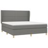 vidaXL Cama box spring con colch&oacute;n tela gris oscuro 160x200 cm