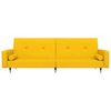 vidaXL Sof&aacute; cama de 2 plazas con reposapi&eacute;s terciopelo amarillo