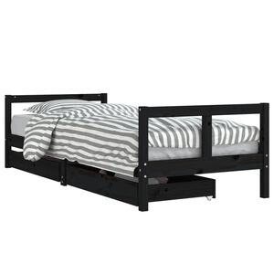 vidaXL Estructura de cama ni&ntilde;os con cajones madera pino negro 80x200cm