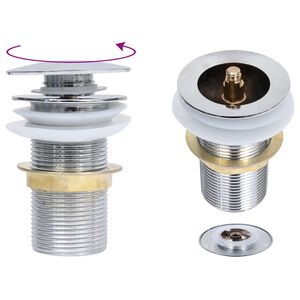 vidaXL Desag&uuml;e empuje sin funci&oacute;n desbordamiento cromado 6,4x6,4x9,1cm