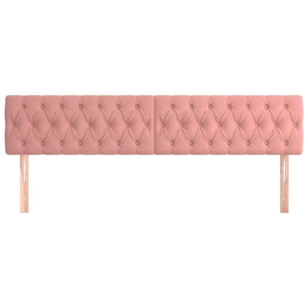 vidaXL Cabeceros terciopelo rosa 200x7x78/88 cm
