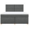 vidaXL Cama box spring con colch&oacute;n tela gris oscuro 180x200 cm