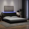 vidaXL Estructura de cama con LED sin colchón Hvar tela negro 180x200 cm