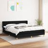 vidaXL Cama box spring con colch&oacute;n tela negro 180x200 cm