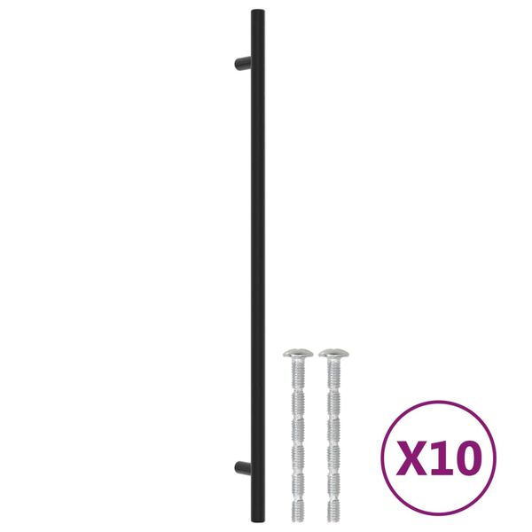 vidaXL Tiradores para armarios 10 uds acero inoxidable negro 320 mm